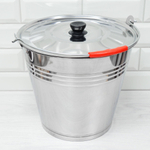 Ведро 10л с крышкой, нержавеющая сталь