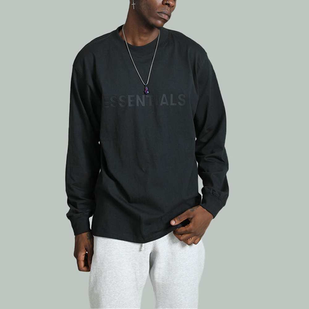 Худи Fear of God Essentials Long Sleeve T-Shirt Black, FOG-FW20-244