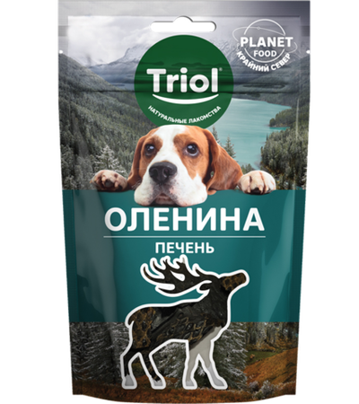 Лакомство для собак "Печень оленя", 50гр., серия Planet Food, Triol