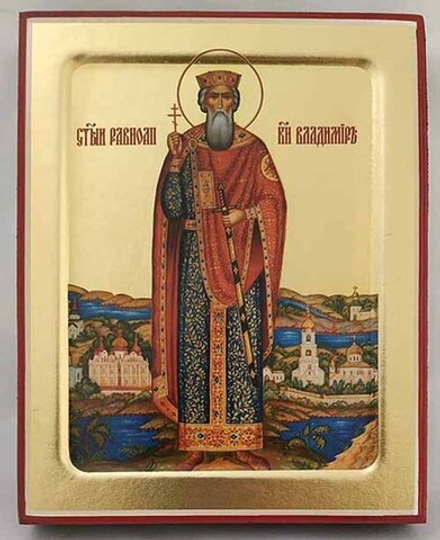 Икона Владимира, князя (ростовая) на дереве: 125 х 160 (Синопсисъ)
