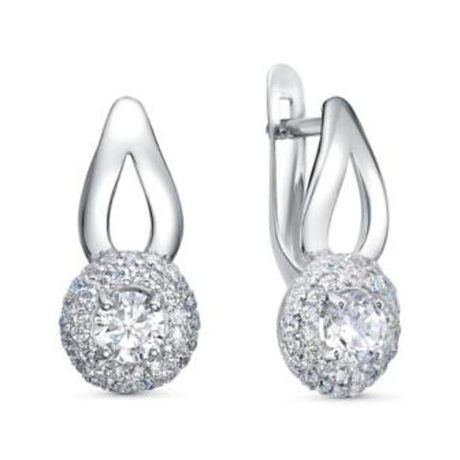 Серьги из серебра с фианитами