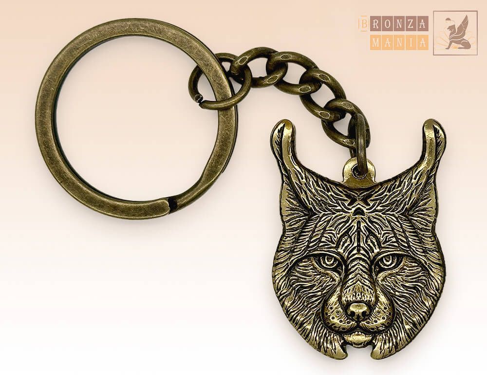 брелок Голова Рыси