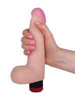 Реалистичный вибратор из материала неоскин - 22,7 см. (Цвет: телесный)