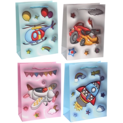 Пакет подарочный «Самолет» 18*24*8.50 см, микс