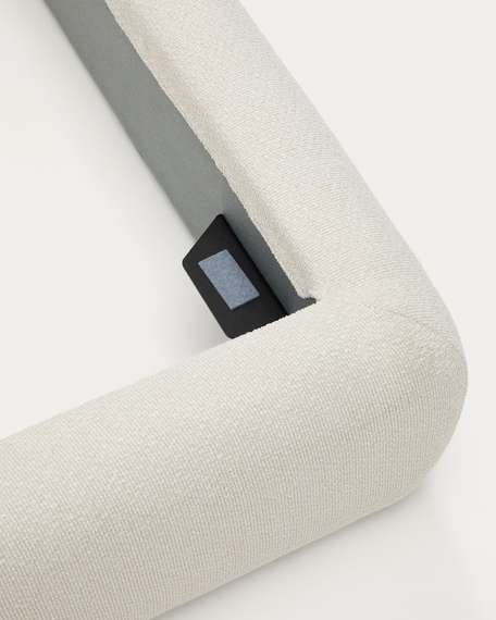 Кровать Martina со съемным чехлом из шенилла цвета экрю 160 x 200