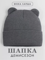 Шапка для мальчика с ушками осенняя
