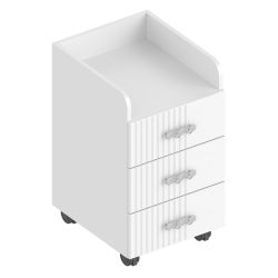 Тумба выкатная с 3 ящиками МС "Сандра" (Белый лофт)