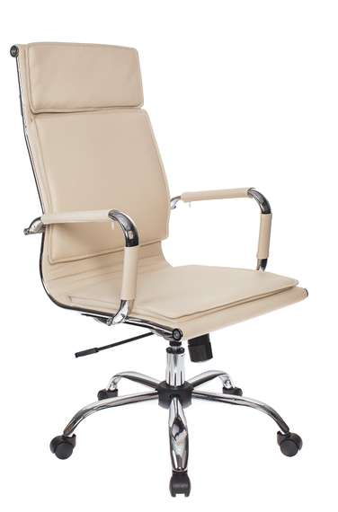 Кресло руководителя Бюрократ Ch-993 слоновая кость эко.кожа крестов. металл хром