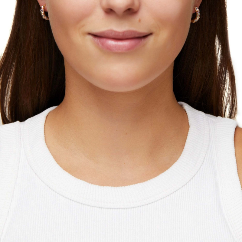 Серьги-кольца Мини Мульти Блестящие