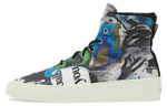 Converse Skidgrip "Beat The World" full print graffiti trend all-match non-slip wear-resistant high-top canvas shoes for men and women with the same multi-color stitching