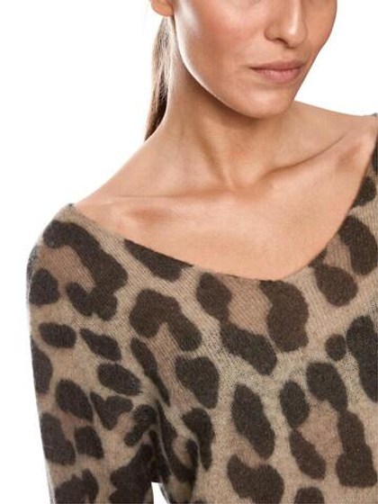 Marc Cain Пуловер с принтом из шерсти альпаки