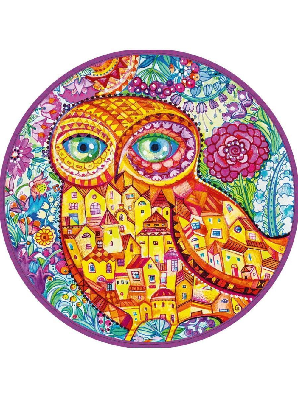 Пазл круглый 500эл. "Дивная сова" 6+ (арт.P1004)