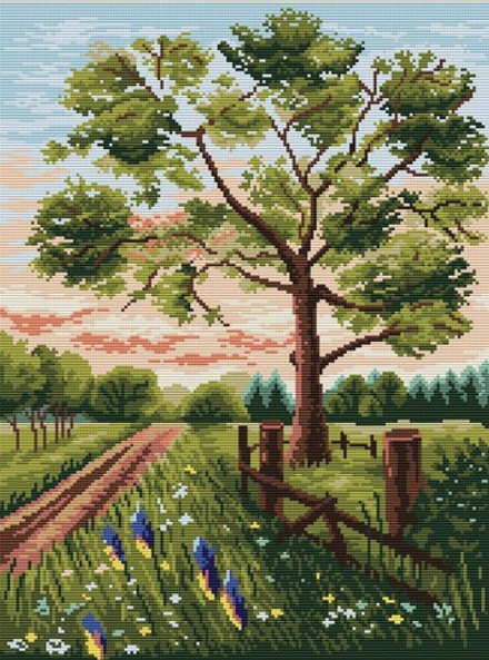Рисунок-схема на канве для вышивания крестом "Чарующий пейзаж", 40 х 30 см / 40 х 50 см (Россия)