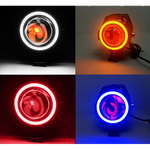 Фара линзовая 12-80V для электросамокатов (синий цвет свечения френча)