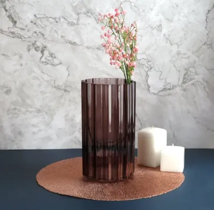 Ваза "Поток" 25см, цв.бордовый