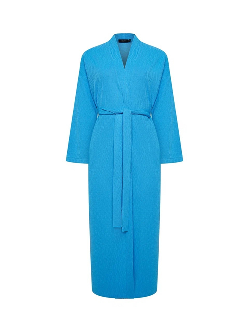 Накидка из фактурного трикотажа ярко голубая