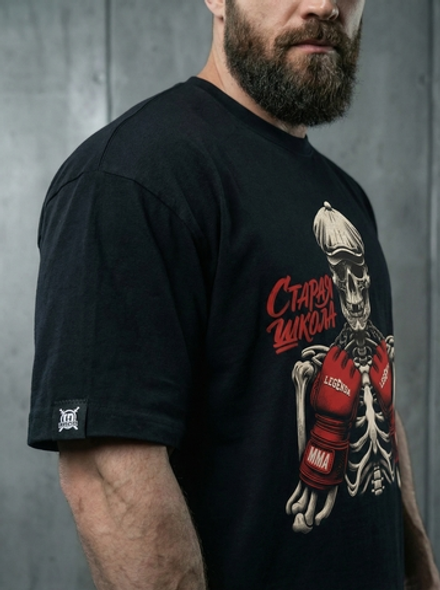 Футболка оверсайз хлопковая черная Legenda Кости боевые