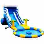 Надувная водная горка с круглым бассейном «Пляжный оазис», 15*7*6 м