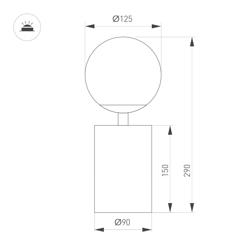 Светильник SP-ORNELLA-TAB-L290-R125-6W Warm3200-MIX (BK, 300 deg, 230V, TOUCH-DIMM) (Arlight, IP20 Металл, 3 года) 059535