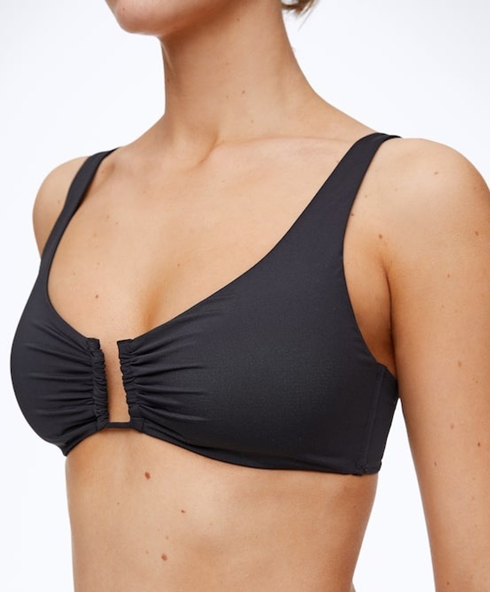 OYSHO Лиф бикини U-образной формы с завязками, черный