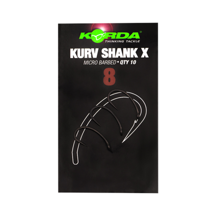 KORDA Крючок Kurv Shank-X №8 с бородкой 10шт