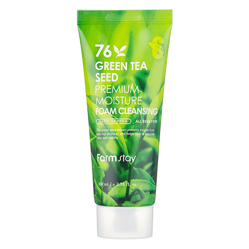 Очищающая пенка с экстрактом Семян Зеленого чая 76% FarmStay Green Tea Seed Premium Moisture Foam Cleansing 100мл