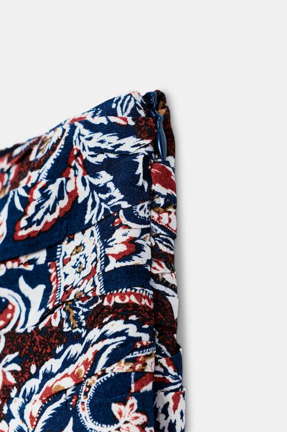 ZARA ЮБКА-ШОРТЫ АСИММЕТРИЧНОГО КРОЯ С ПРИНТОМ, СИНИЙ