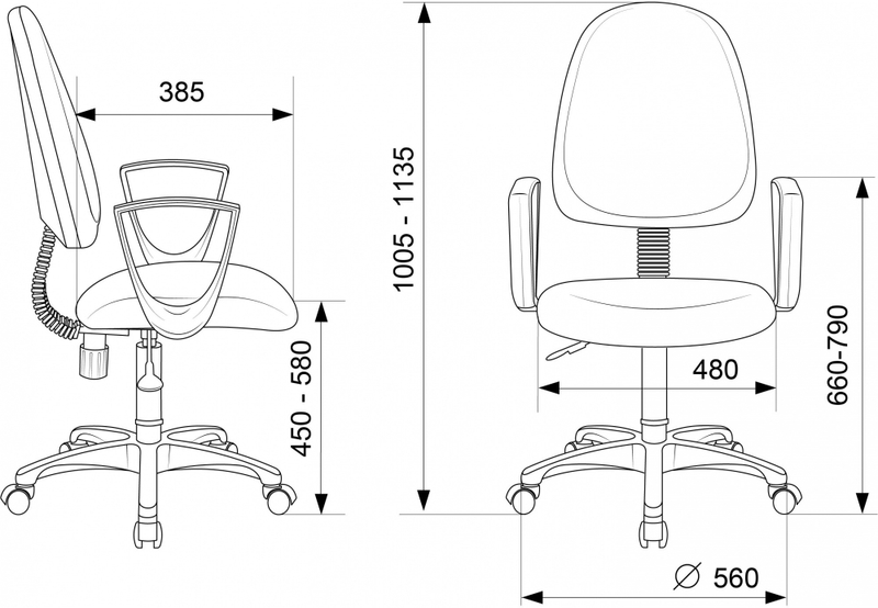 Кресло офисное для персонала CH-1300N черный