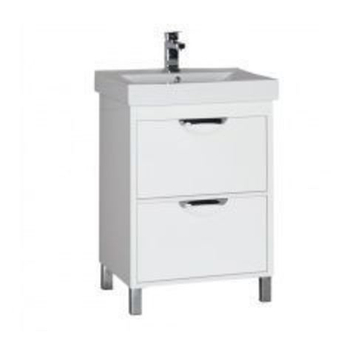 Тумба с раковиной Aquanet Гретта 60 белый (2 ящика)