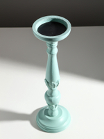 Деревянный подсвечник на 1 свечу «Колонна цветочная», зелёно-серый, 10×10×37 см