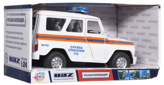 Инерционный внедорожник УАЗ "Служба спасения" свет,звук