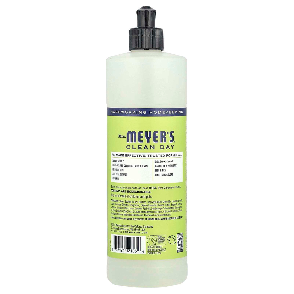 Mrs. Meyers Clean Day, средство для мытья посуды, лимонная вербена, 473 мл (16 жидк. унций)