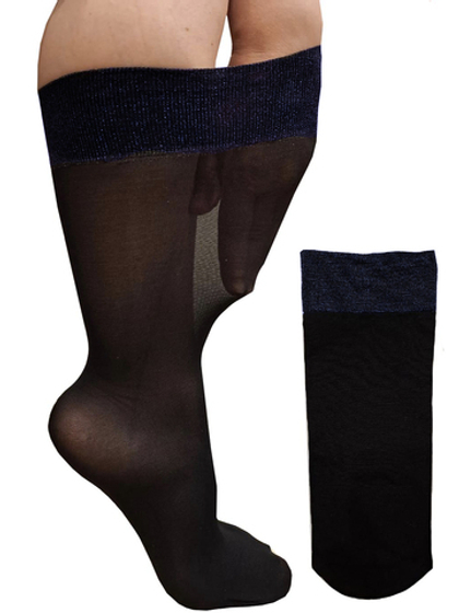 Носки 60 DEN с люрексом чёрный/синий