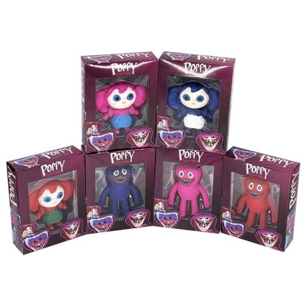 Игрушка антистресс тянучка, силиконовая фигурка героев Хаги-Ваги / Кисси Мисси Poppy PlayTime NO.ST-912, комплект 6шт