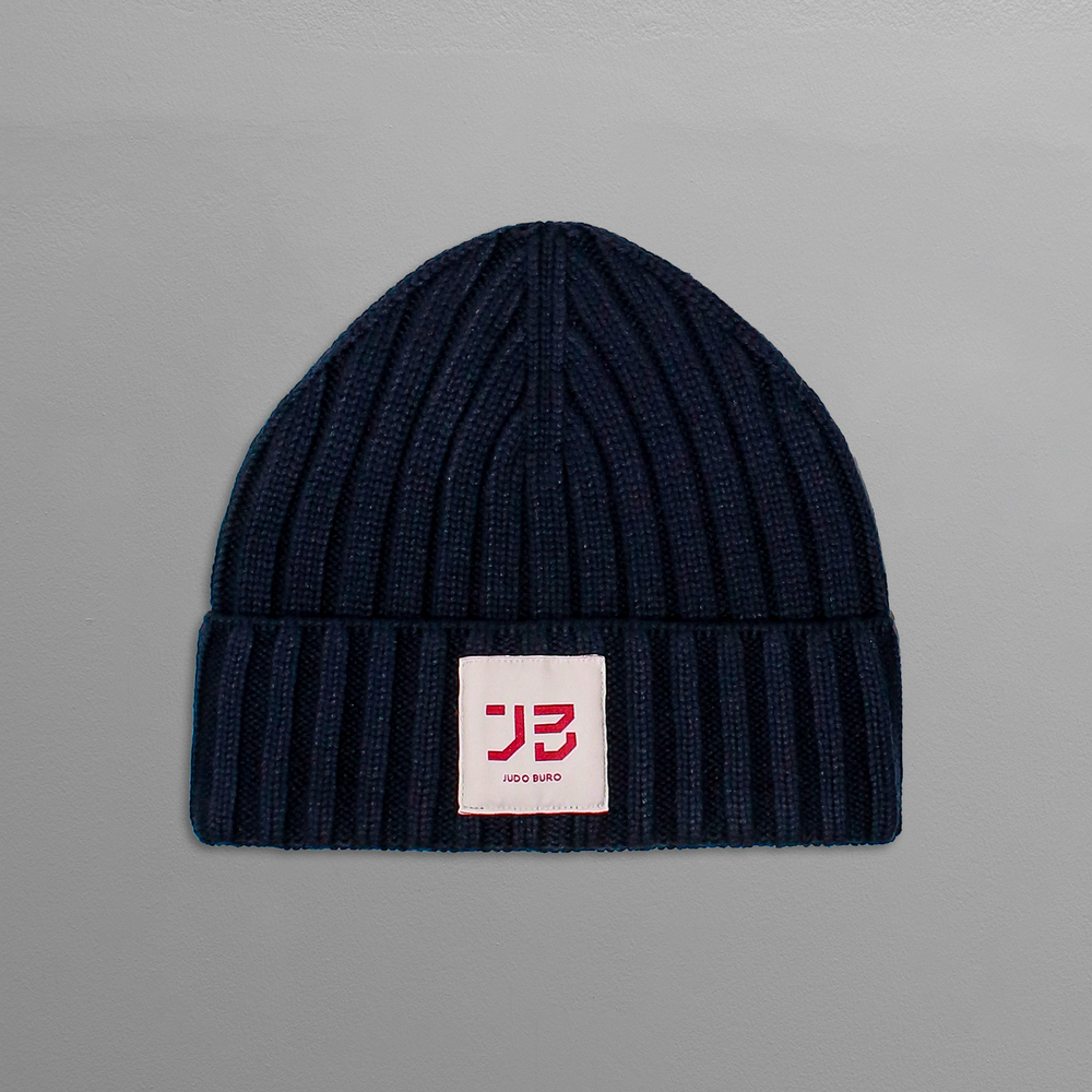 Шапка синяя JUDO BURO/ ДЗЮДО БЮРО с нашивкой JB