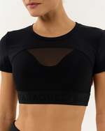 ОДЕЖДА ДЛЯ ТЕННИСА Женская, Топ RAQUETA RASH 23 BRIGHT AND BLACK .