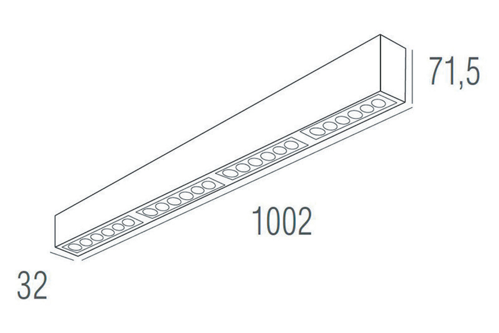 Подвесной светодиодный светильник 1м 24Вт 48°