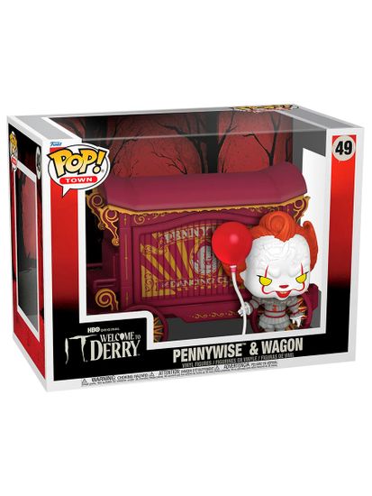 Фигурка Funko POP! Town IT Welcome to Derry Pennywise & Wagon (49) 86243 / Фигурка Фанко ПОП! по мотивам сериала "Оно: Добро пожаловать в Дерри", Пеннивайз