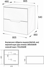 Тумба с раковиной Orange Line 80 Li-80TuLMDF+B04-405W латте матовый