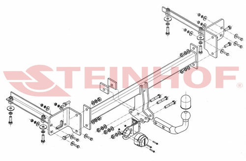 Фаркоп на Honda Civic седан (кроме Hybrid) 2012-2017 (паспорт и сертификат в комплекте)(без электрики) Steinhof.H-061