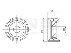 Ролик натяжной приводного ремня UNIO TNS-10229