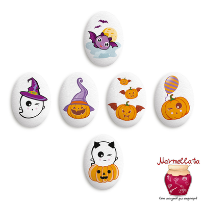 Сахарные фигурки Медальоны ХЕЛЛОУИН, 35*25 мм, 10 шт.