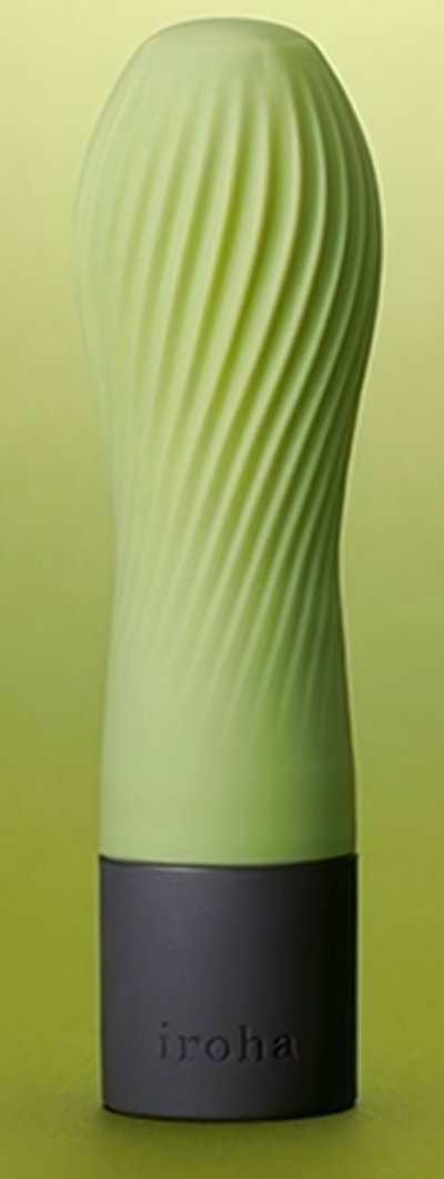 Салатовый рифленый мини-вибратор IROHA ZEN MATCHA - 12,7 см. (Цвет: салатовый)