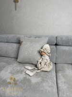 Подушка декоративная "Кружево" серо-оливковая 45x45x10см от J-LINE