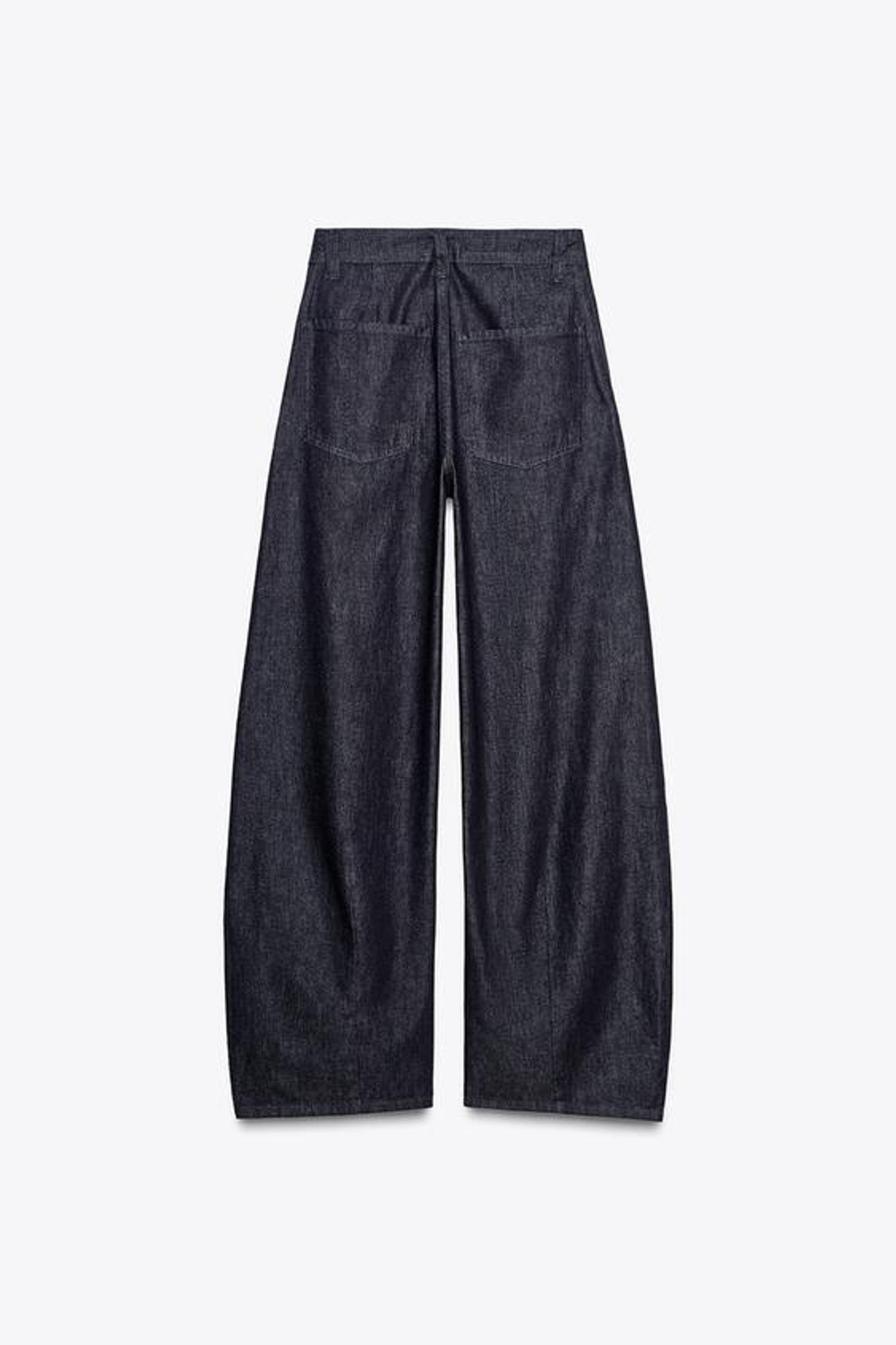 ZARA БРЮКИ BALLOON С ЗАЩИПАМИ, ТЕМНЫЙ ИНДИГО