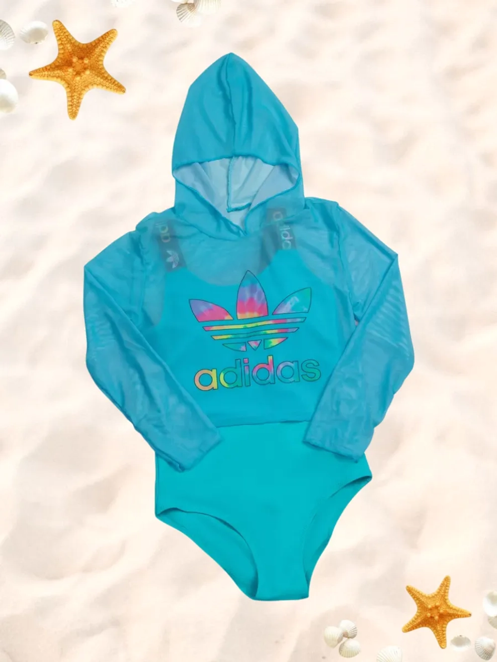 купальник слитный спортивный топ с капюшоном