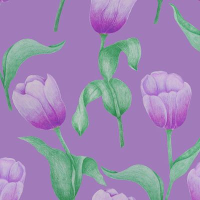 Тюльпаны на светло фиолетовом фоне