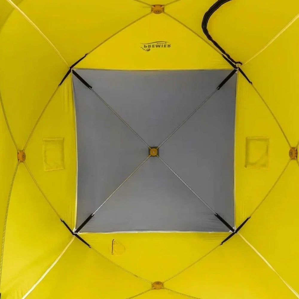 Палатка зимняя утепленная Premier Fishing Куб-2 желтый/серый (PR-WFSCI-180YG)