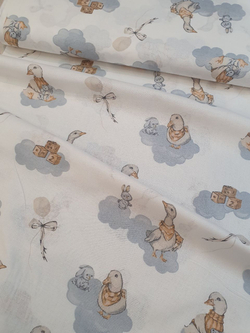 Ситец "Гуси" шир 95 см. 21305-1