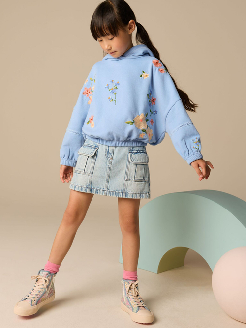 Толстовка с капюшоном для девочки Next E89-567, Голубой